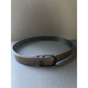 Mens Casual Workwear Belt Size L 38-40 Brown Bonded Leather Adjustable Career